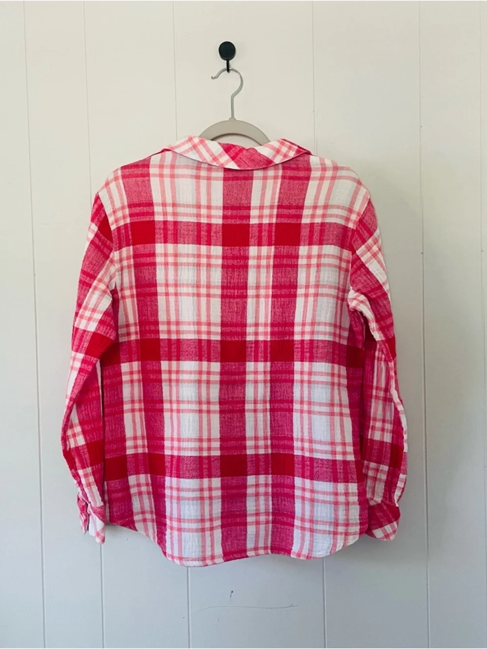 Sanctuary Pink and White Lightweight Plaid Shirt - Picture 7 of 9